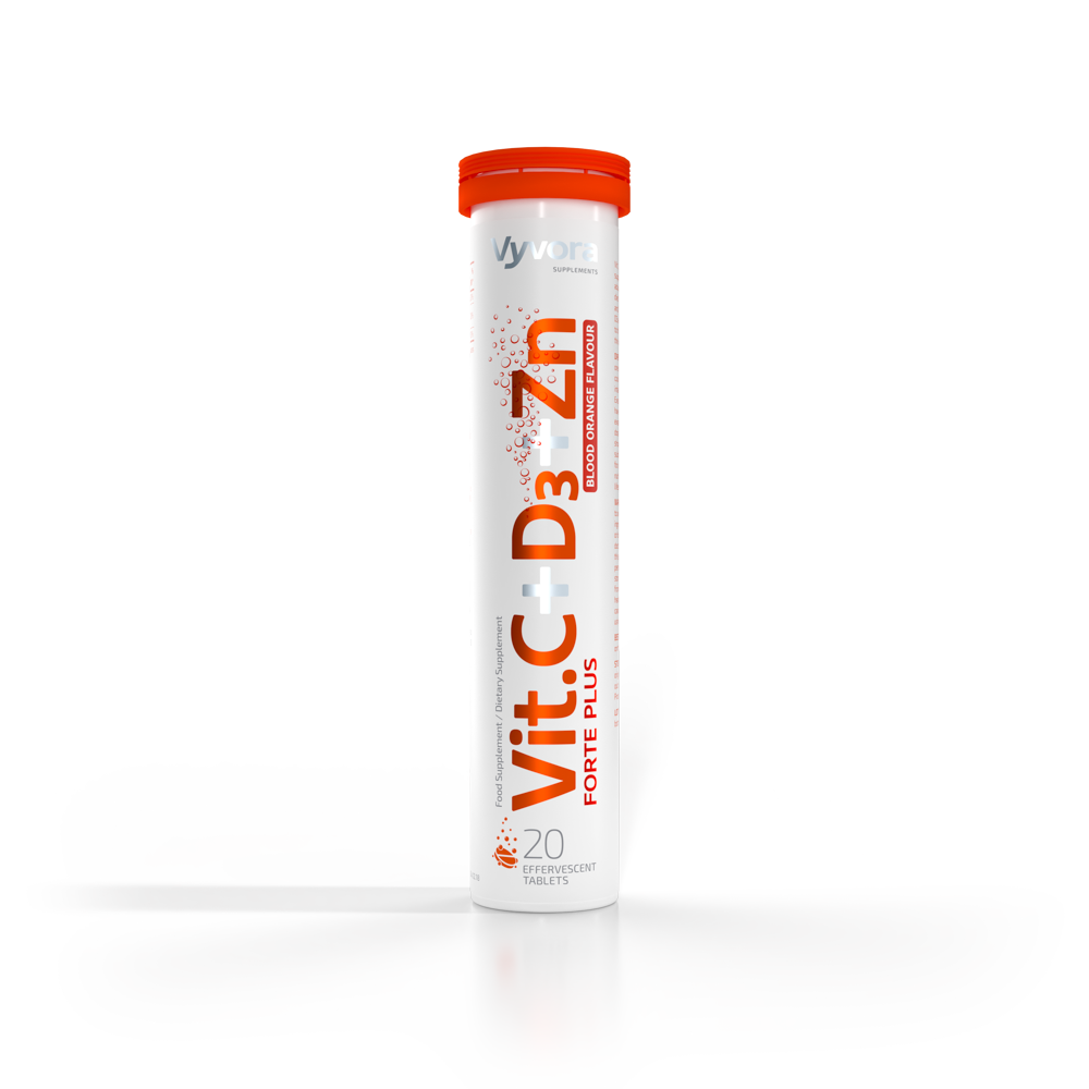 Effervescent tablets with Vitamin D3, Vitamin C, and Zinc for daily immune support